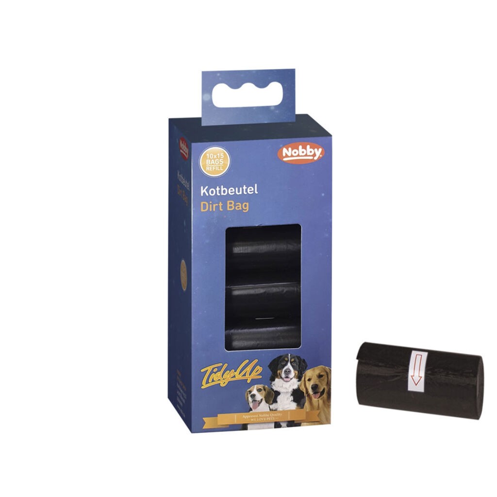 Nobby Vrećice za izmet za pse, 10x15 vrećica, Crne