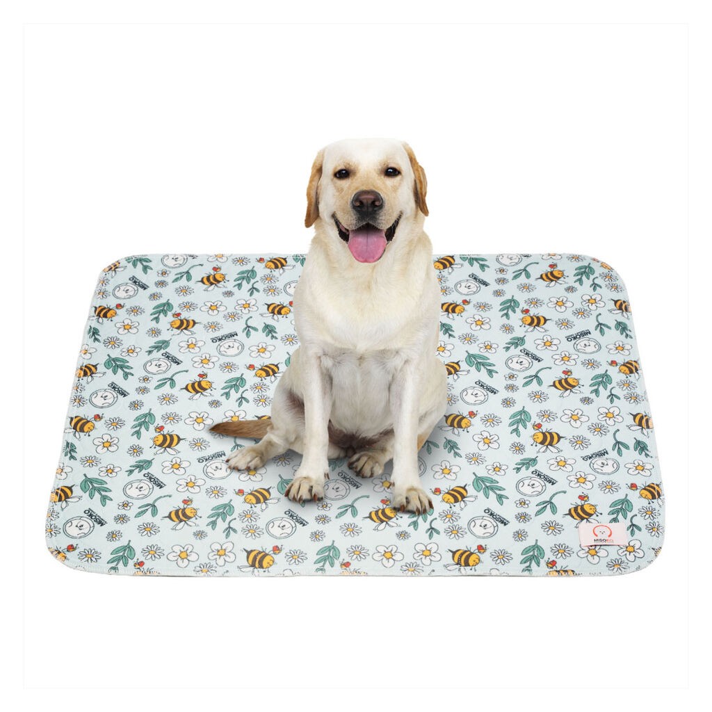 Misoko Višekratna prostirka za štence sa pčelama, 80x140 cm, Svijetloplava