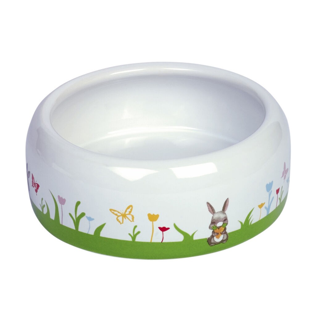 Nobby Keramička posuda za zečeve Flower bijela14x5.5 cm 500 ml