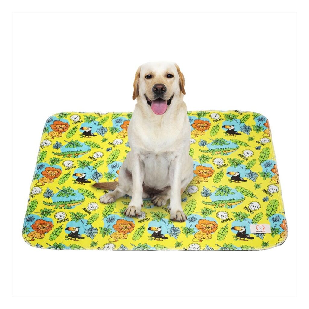 Misoko Višekratna prostirka za štence Džungla, 70x80 cm, Žuta