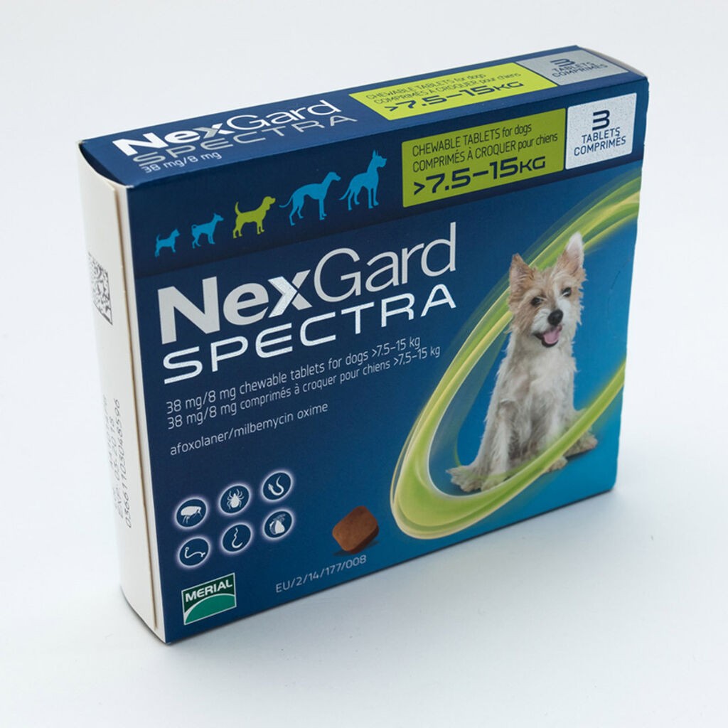 Nexgard Zaštita za pse Spectra M za pse 7.5-15kg Zaštita protiv unutrašnjih i vanjskih parazita
