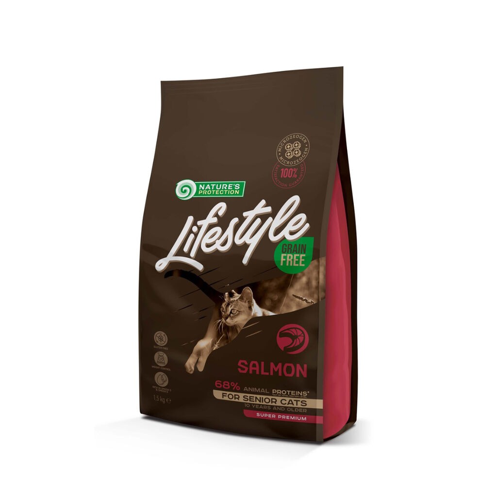 Nature's Protection Hrana za mačke Lifestyle Senior, Losos, 1.5 kg
