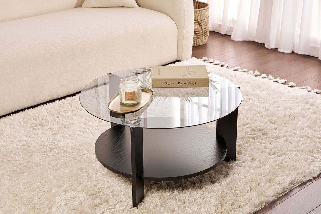 Hanah Home Club sto Clara, 75x40x75 cm, Crna i siva