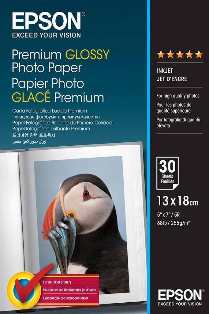 Epson Papir, Premium Glossy 13x18, 30l, 255g/m²