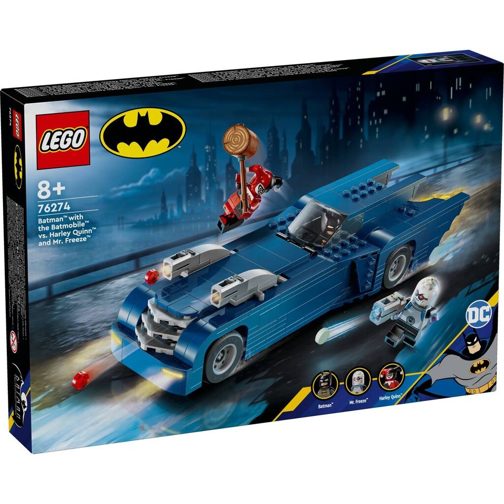 Lego blokovi Batmana sa Batmobilom vs. harley quinn i mr. Zamrzni 8+, plava