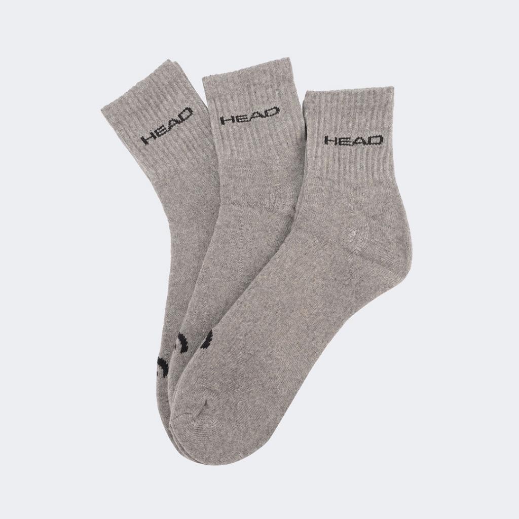 Head Čarape Short Crew Elements, 3 para, Sive