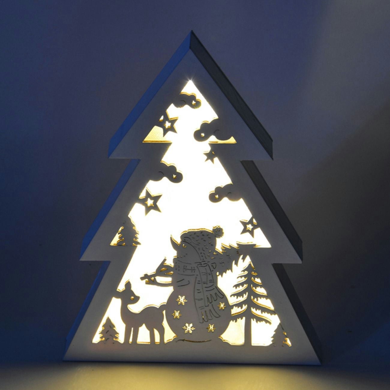 DENIS Drveni ukras 22x16,5 cm, 10 LED bat