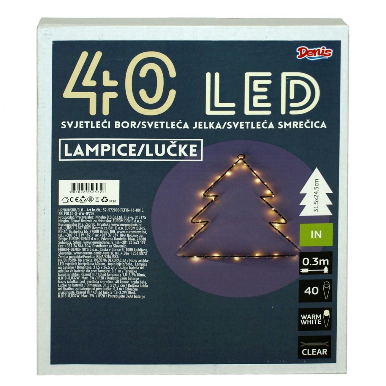 DENIS LED Bor 32x24 cm, 40L bat