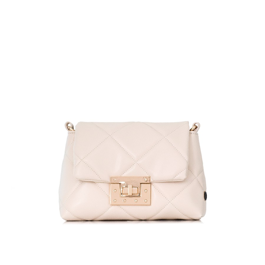 Lovely Bag April - Bež Torba, Zlatni Metal