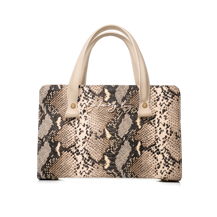 Lovely Bag Amber - Bež Torba, Zlatni Metal