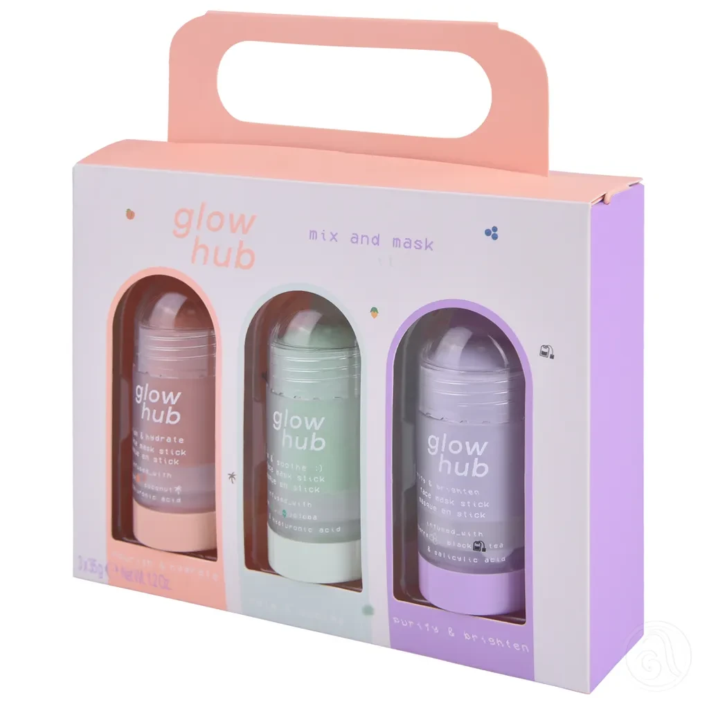 Glow Hub Maska za lice u stiku, 3x35g