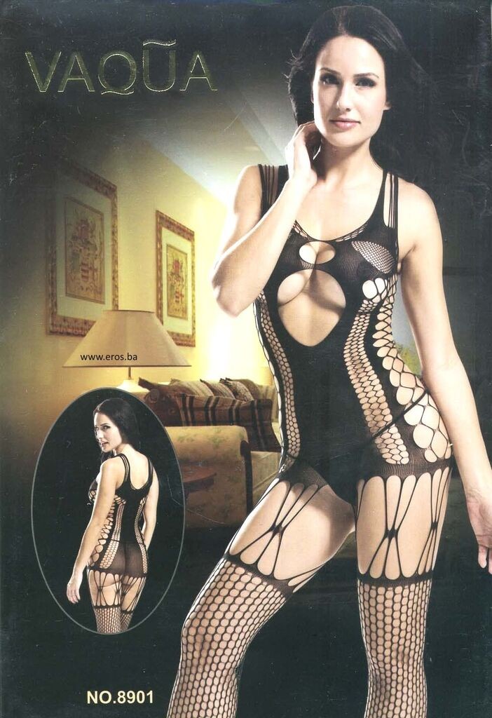 Ženski mrežasti kostim Vaqua, Crni