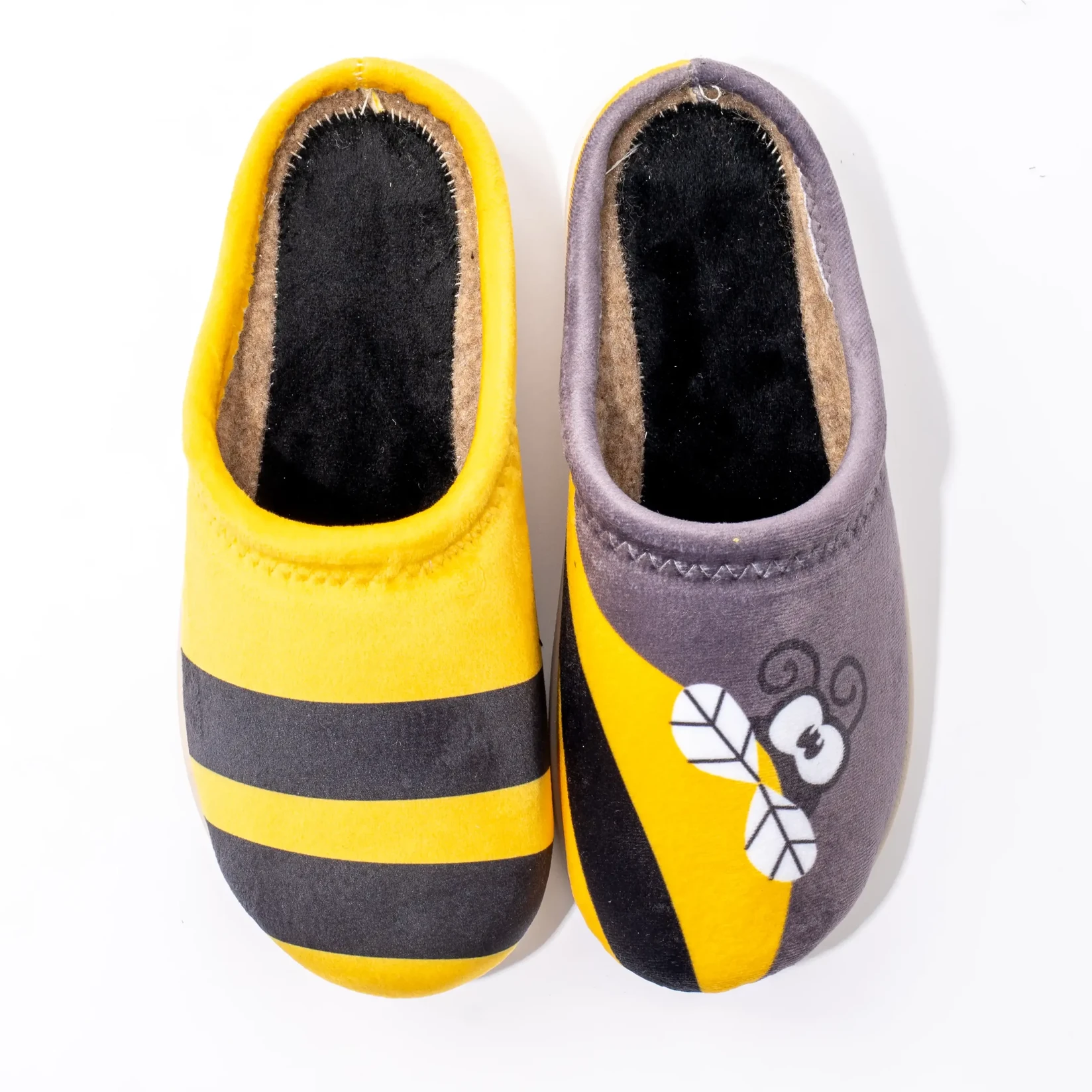 Obuća Vesna Ženske sobne papuče Pčelica, Žuto-sive