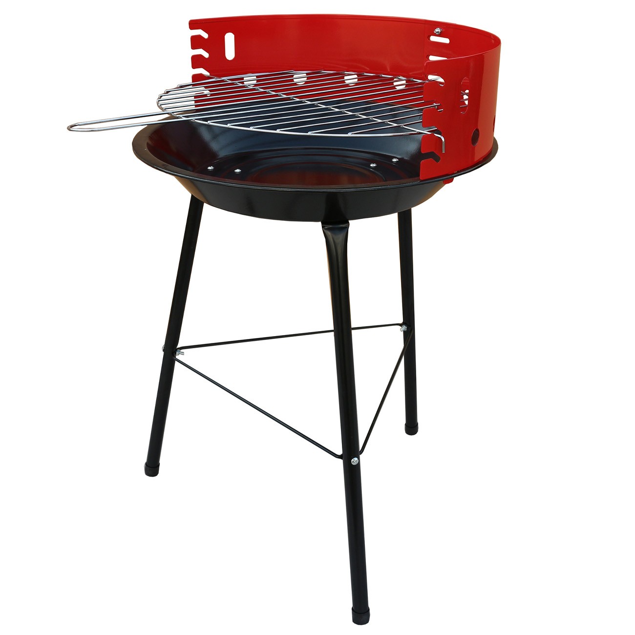 Aranea Roštilj na drveni ugljen, 36cm, Crno-crveni