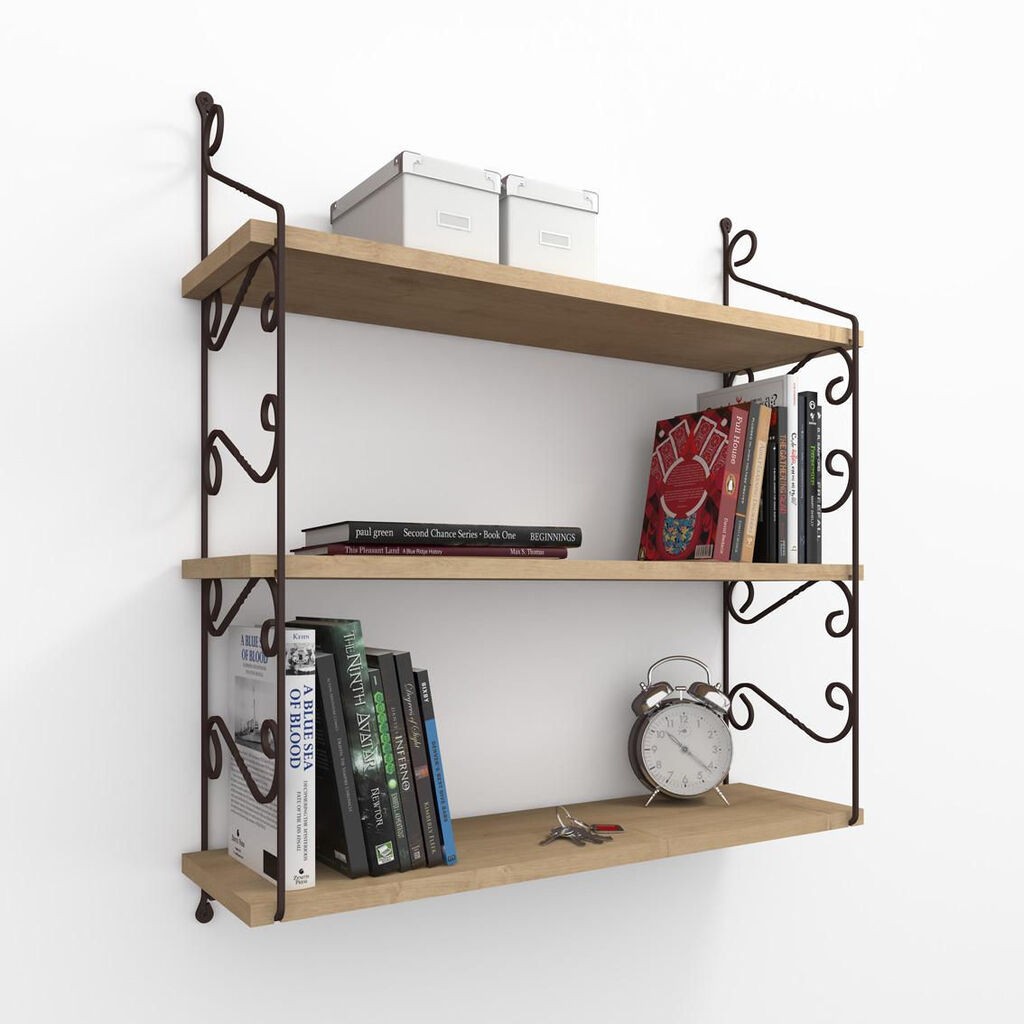 Hanah Home Seramoni zidna polica, 72x80x20 cm, hrast