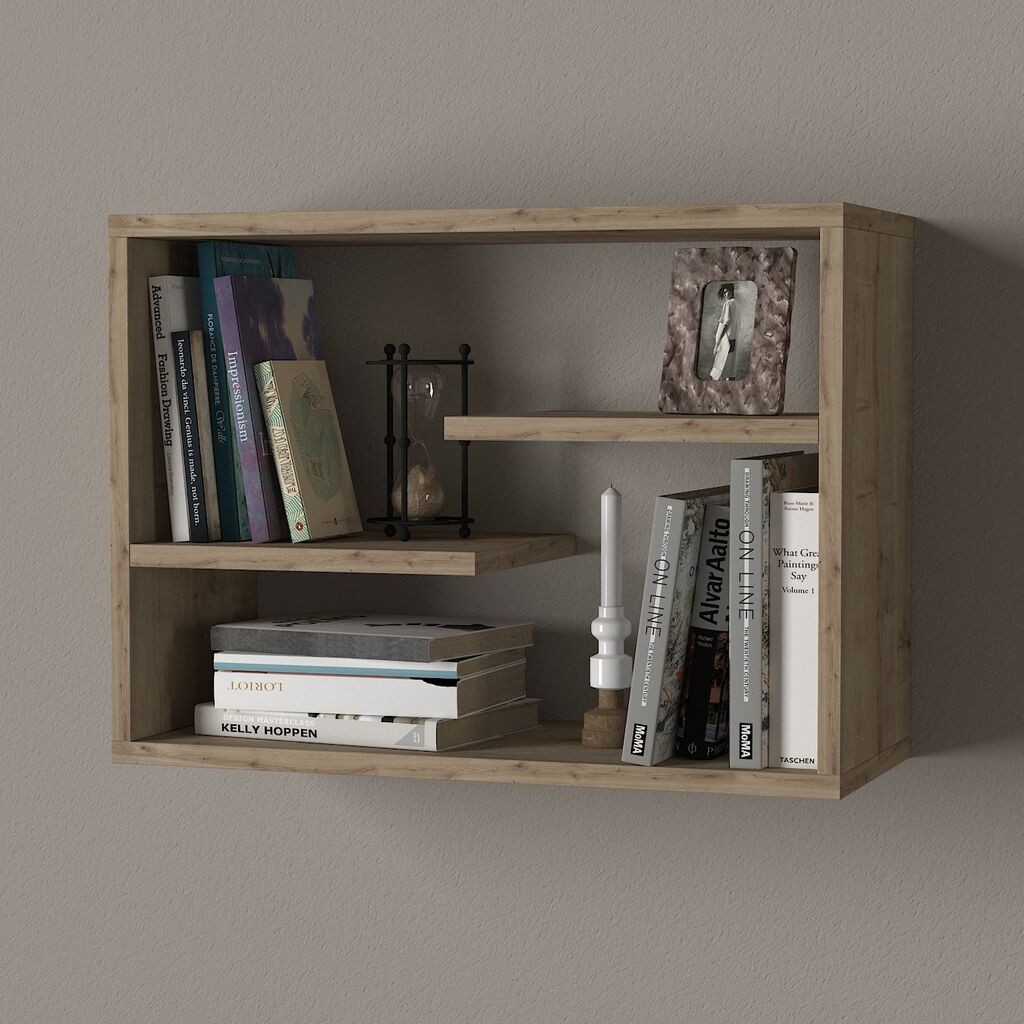 Hanah Home Zidna polica Tino, 60x44x19,5 cm, Smeđa