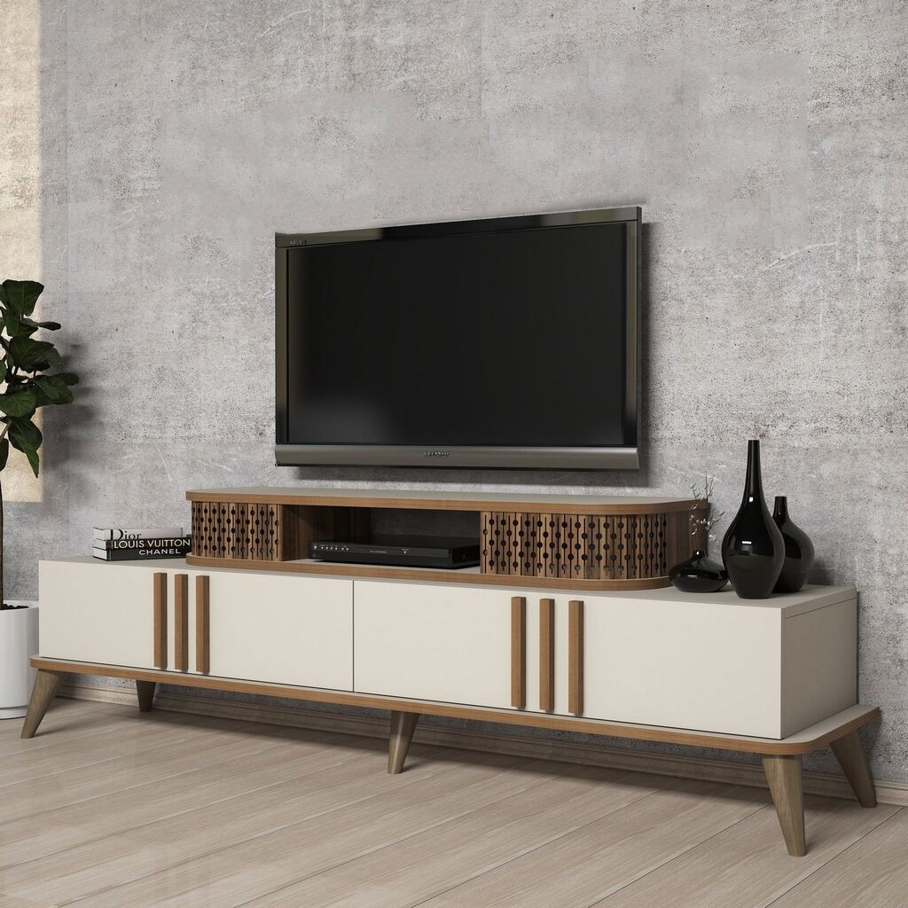 Hanah Home TV ormarić Eylul, 168x39x51 cm, Krem boja