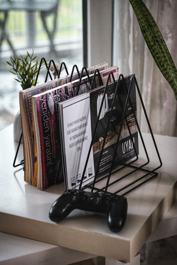 Hanah Home Alvin stalak za časopise, crni