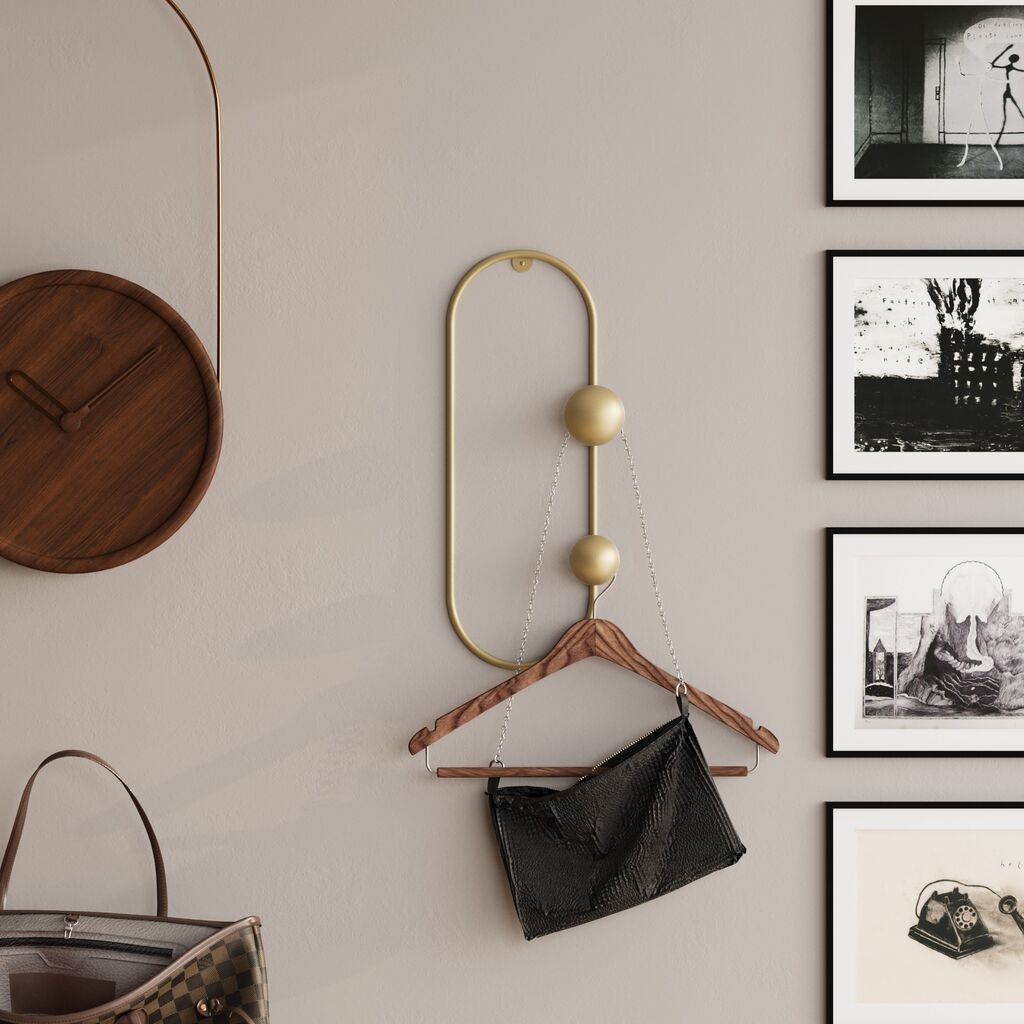 Zidna vješalica Wallity Cricket-A, zlatna boja