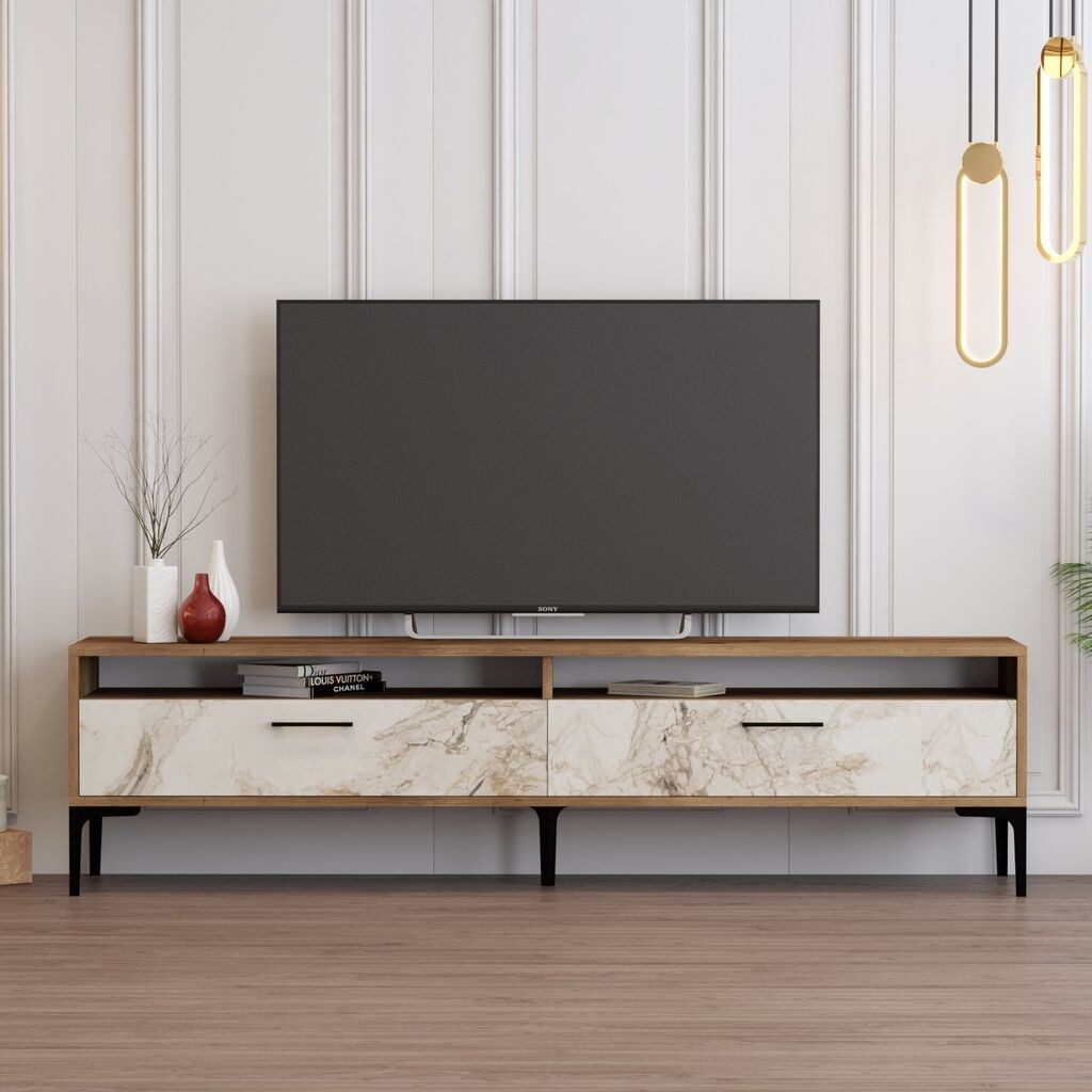 Hanah Home TV komoda Istanbul 2, 180x35x47 cm Orah-bijela