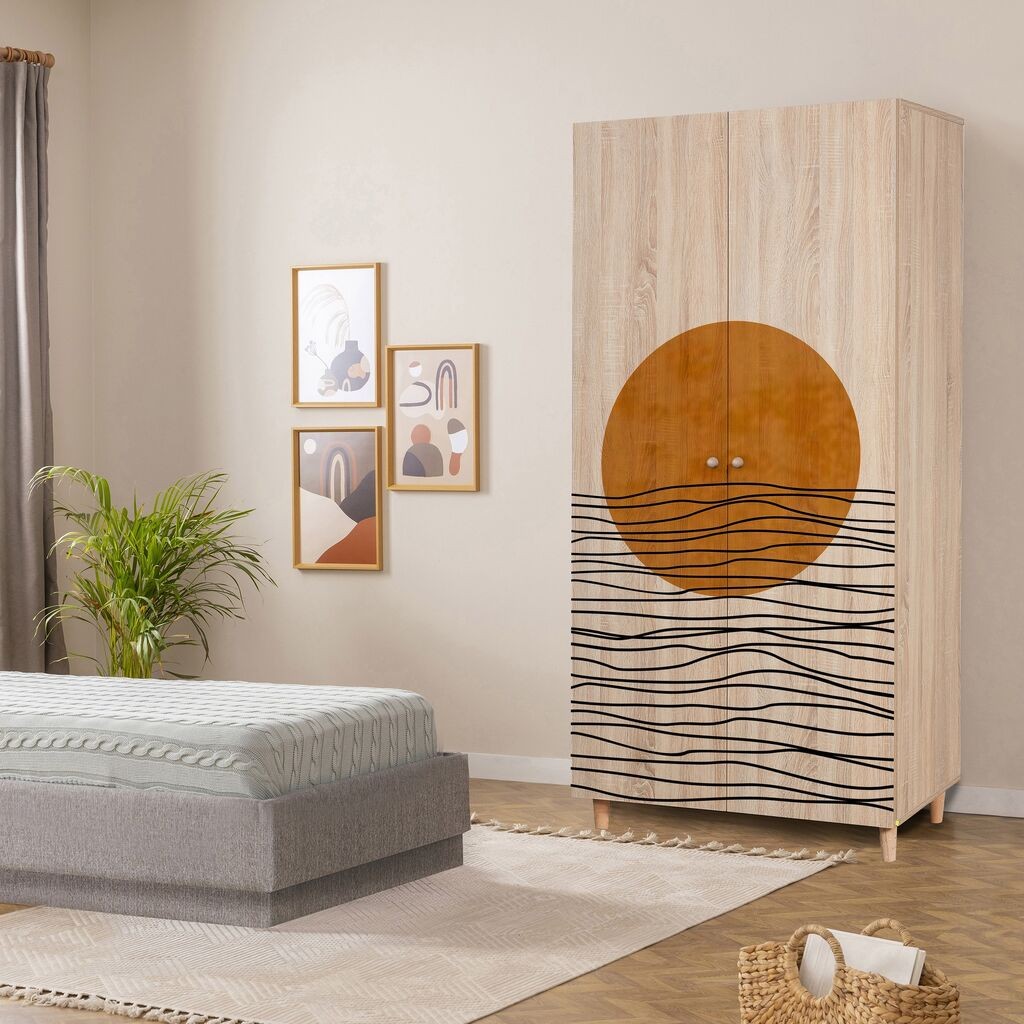 Hanah Home Ormar Lidya 2 -974, 90x192x52 cm, Smeđa