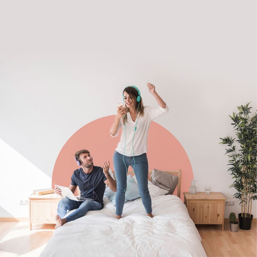 Wallity Zidna naljepnica MB-00109, 100x60 cm, boja breskve