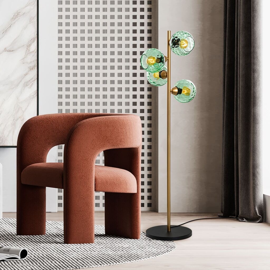 Opviq Podna lampa Benek-15-14545, 36x36x135 cm, IP20, Zlatno-zelena boja