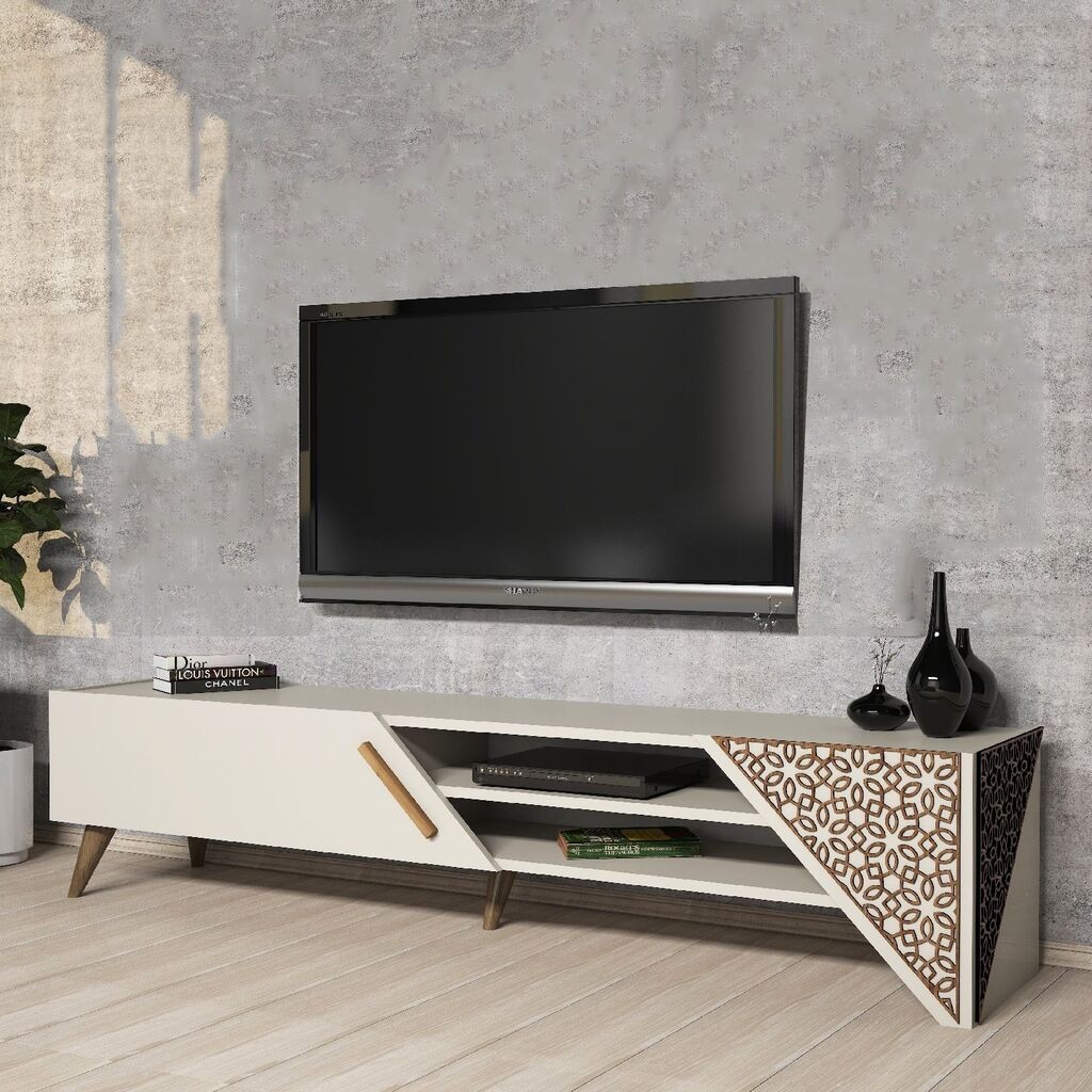Hanah Home TV ormarić Beryl 2, 180x37x40 cm, Krem