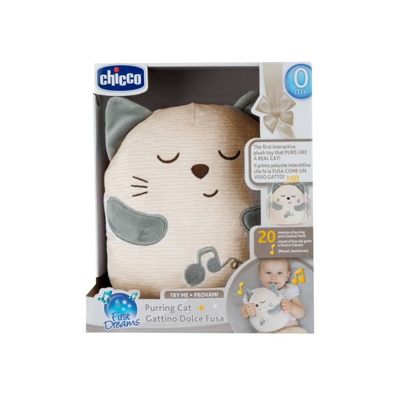 Chicco Igračka jastuk Maca koja prede, Siva