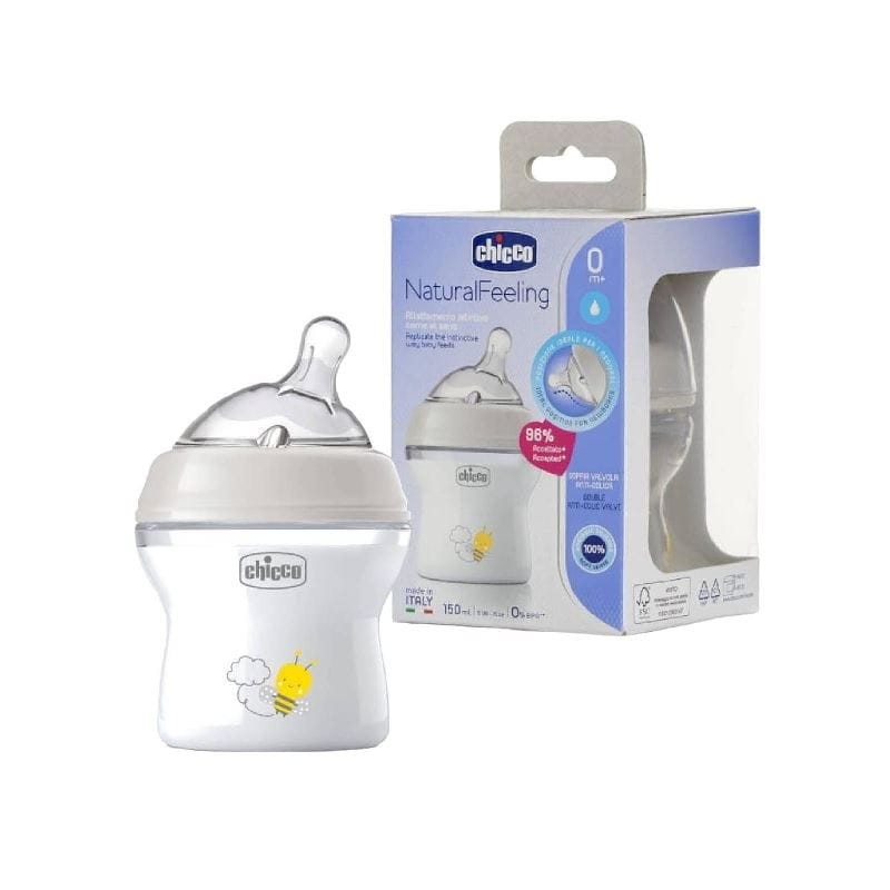 Chicco Flašica za bebe  Natural Feeling 150 ml, 0m+, Bijela