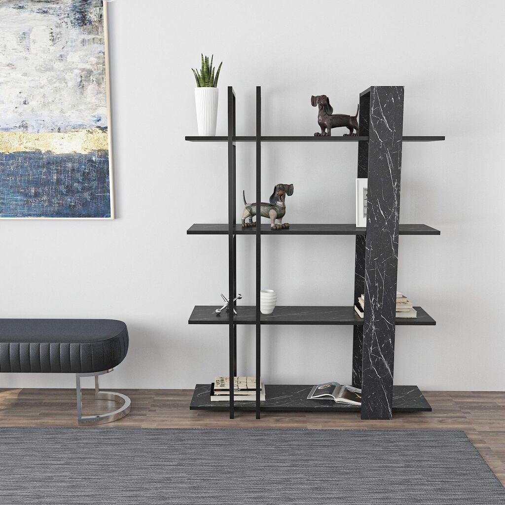 Hanah Home Knjiška polica Onno, 120x160x31 cm, Crna