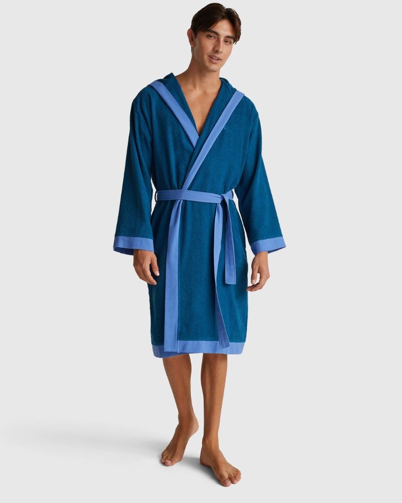 Benetton Muški bademantil 6ORD2801R-902-S, Plavi