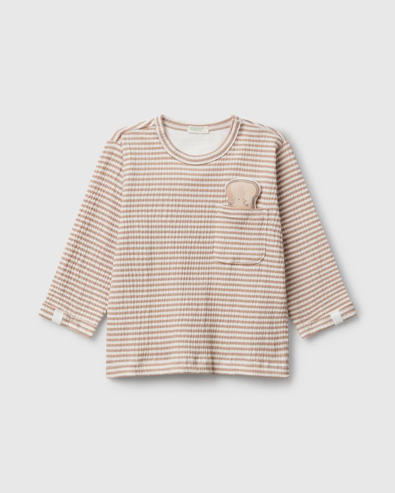 Benetton Majica dugih rukava za bebe 35CUA106NW-63L-82, Smeđa