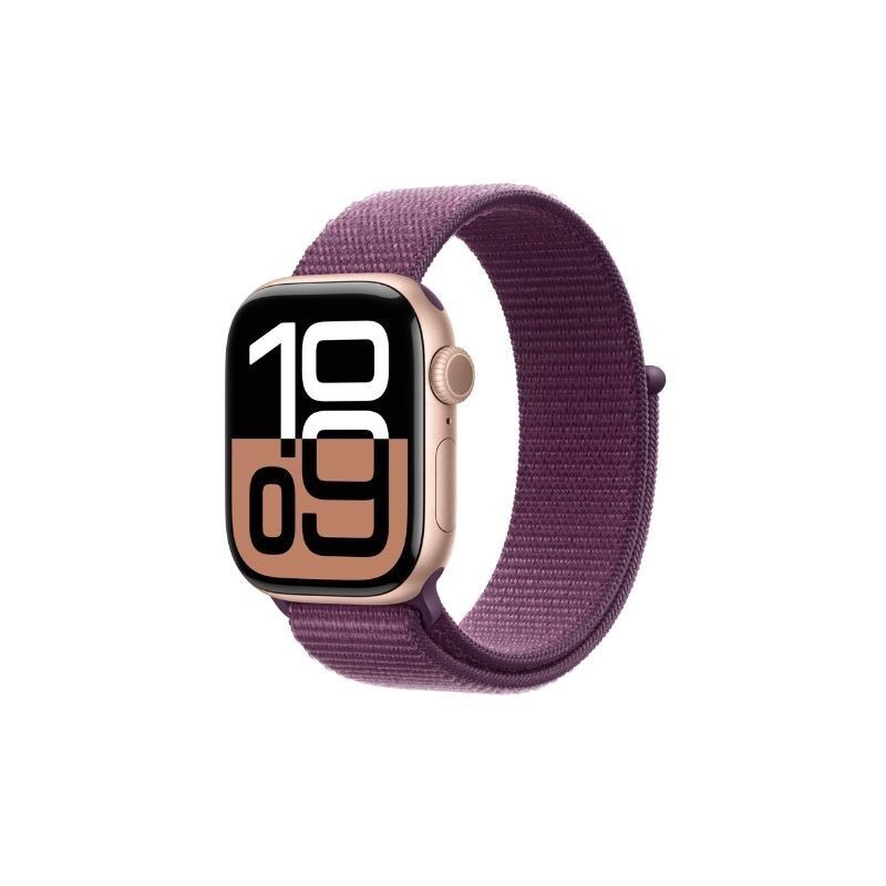 Apple Pametni sat Watch Series 10 GPS 46mm, Rose Gold Aluminium Case, Plum Sport Loop narukvica, MWWV3