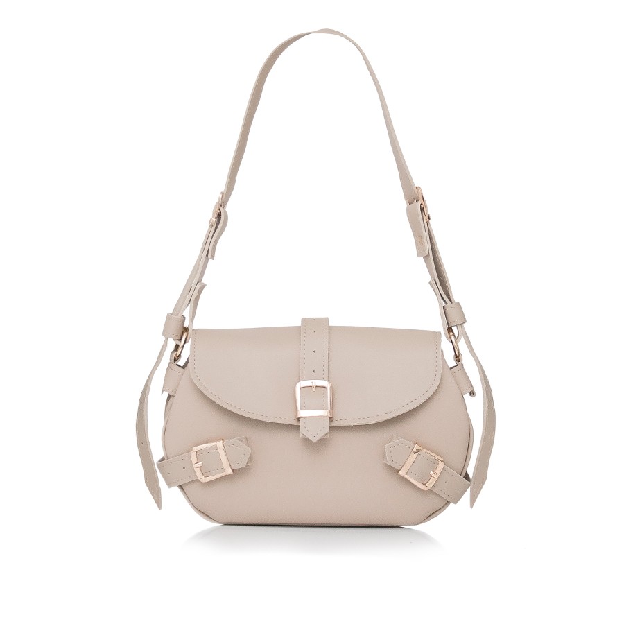 Lovely Bag Chiara - Tamno Bež Torba, Zlatni Metal