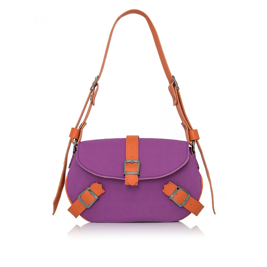 Lovely Bag Chiara Fuksija/Narančasta Torba, Crni Metal