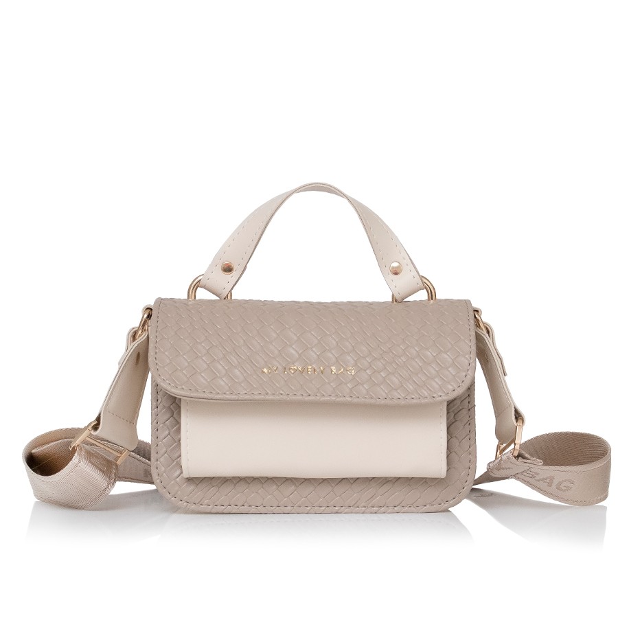 Lovely Bag Destiny Mini - Tamno Bež Torba, Zlatni Metal