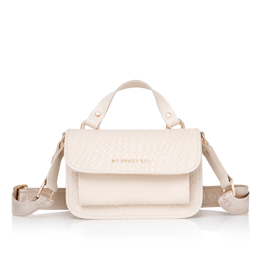 Lovely Bag Destiny Mini - Svijetlo Bež Torba, Zlatni Metal