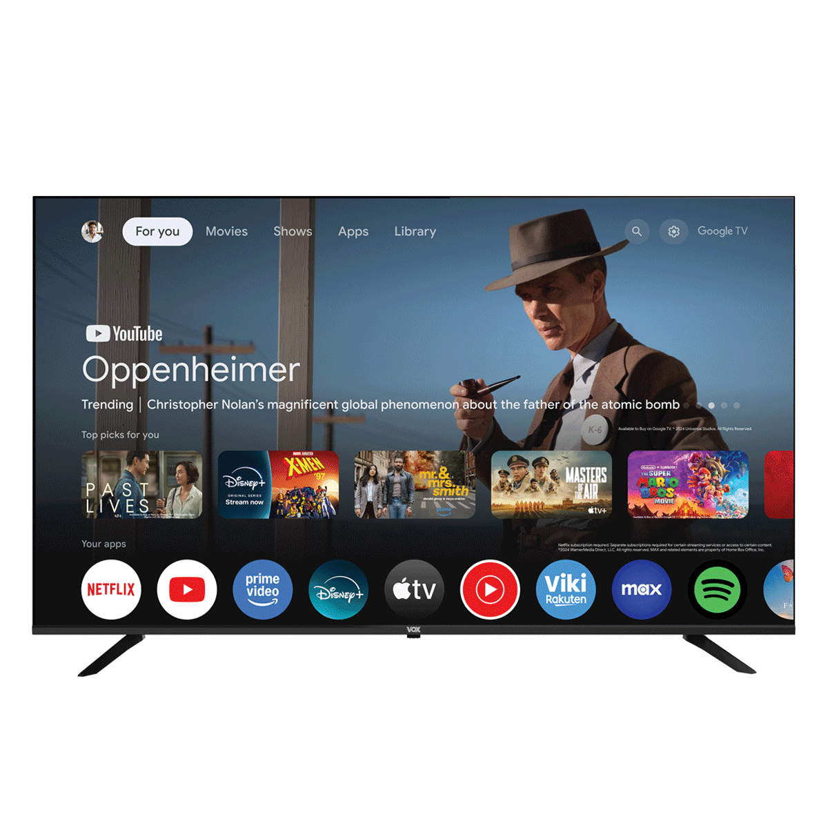 VOX TV UHD 65GOU080B, 65", 4K, Pametni, Crni