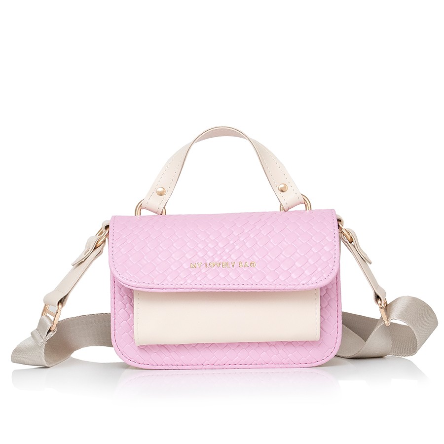 Lovely Bag Destiny Mini - Ružičasto/Bež Torba, Zlatni Metal