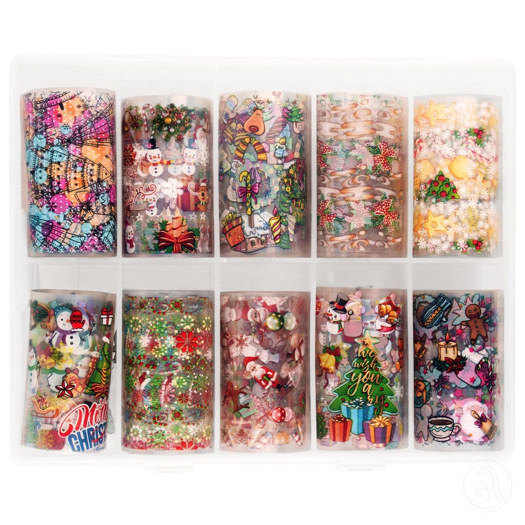 Perfect nails 10 komada u setu Transfer folije za nokte New Year - TF001-1