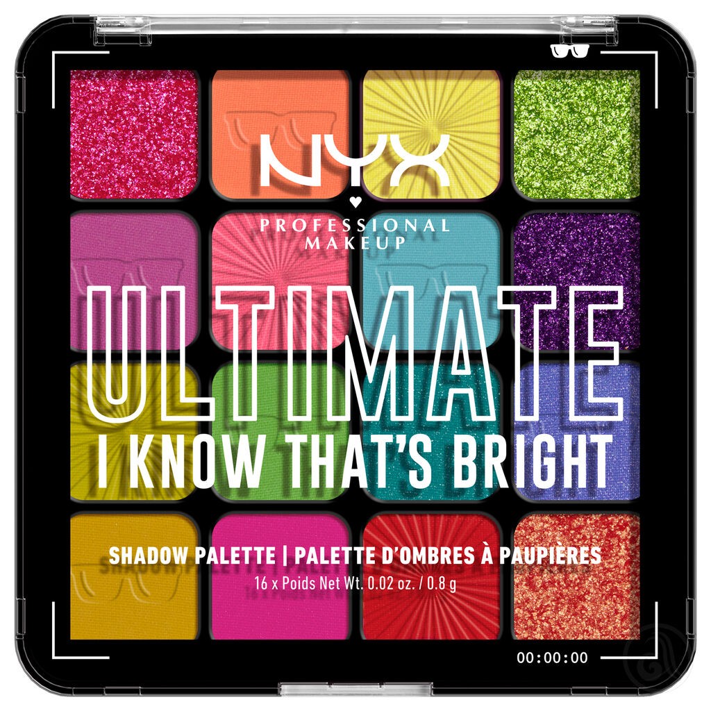 Nyx Professional Makeup Paleta Ultimate Bright, 12.8g
