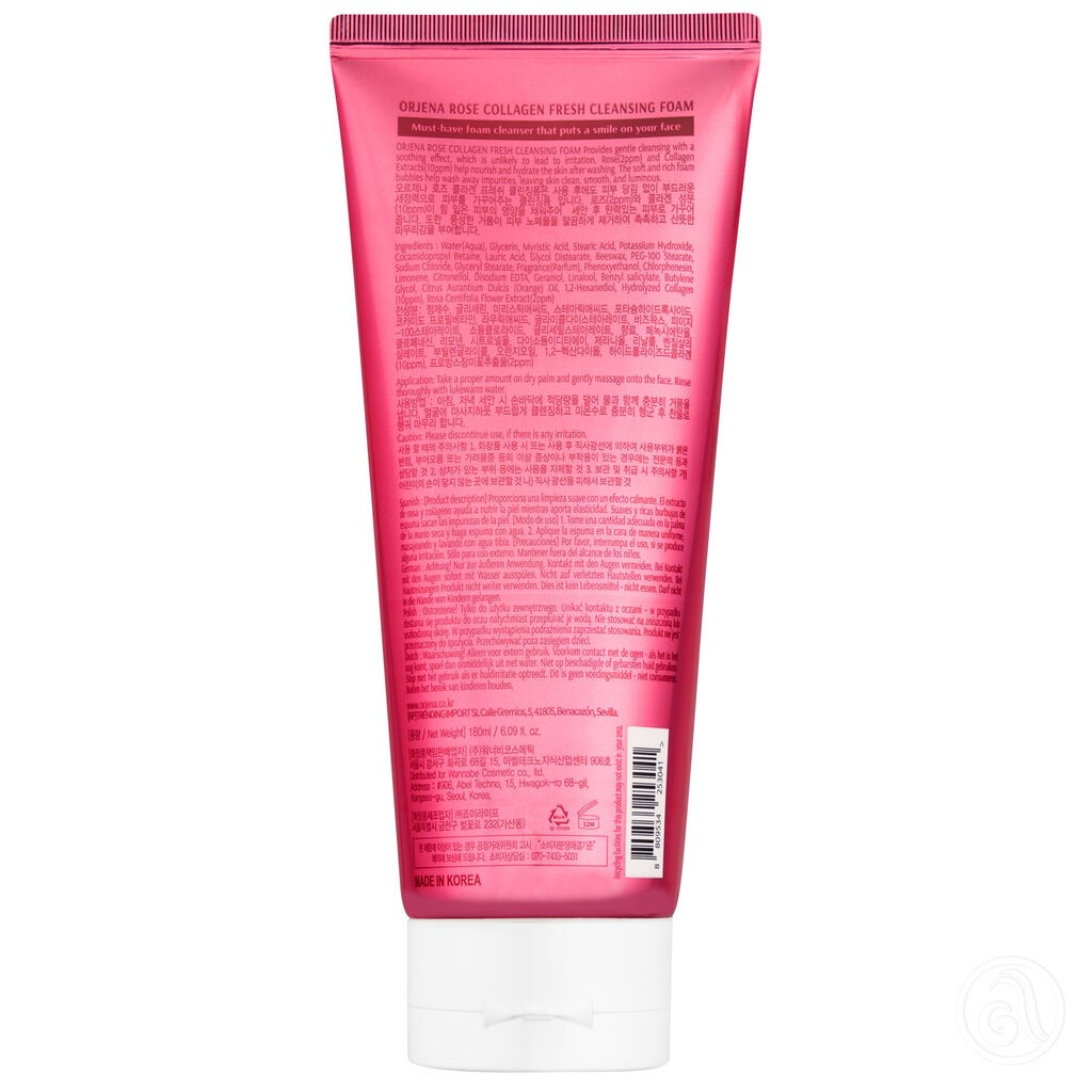 Orjena Pjena za čišćenje lica s ružom i kolagenom, 180ml