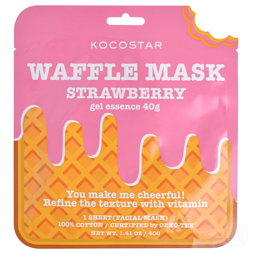 Kocostar Sheet maska za lice Waffle Strawberry, 40g