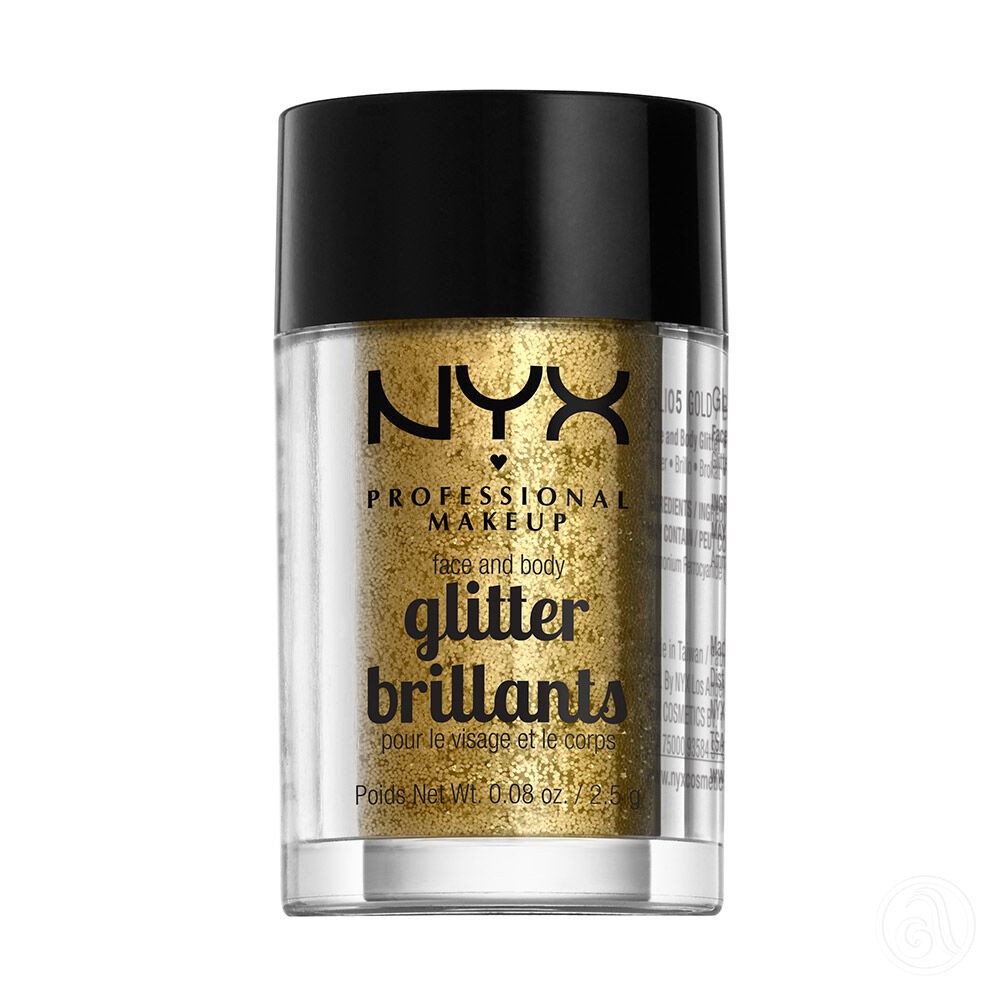 NYX Professional Makeup Gliter za lice i tijelo Face & Body Glitter GLI05 Zlatna, 2.5 g
