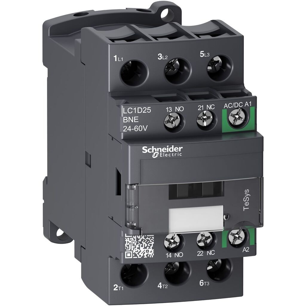 Schneider Electric Kontakter - sklopka LC1D25BNE, 25A 11kW 24-60V AC/DC 50Hz 3P 1NO+1NC
