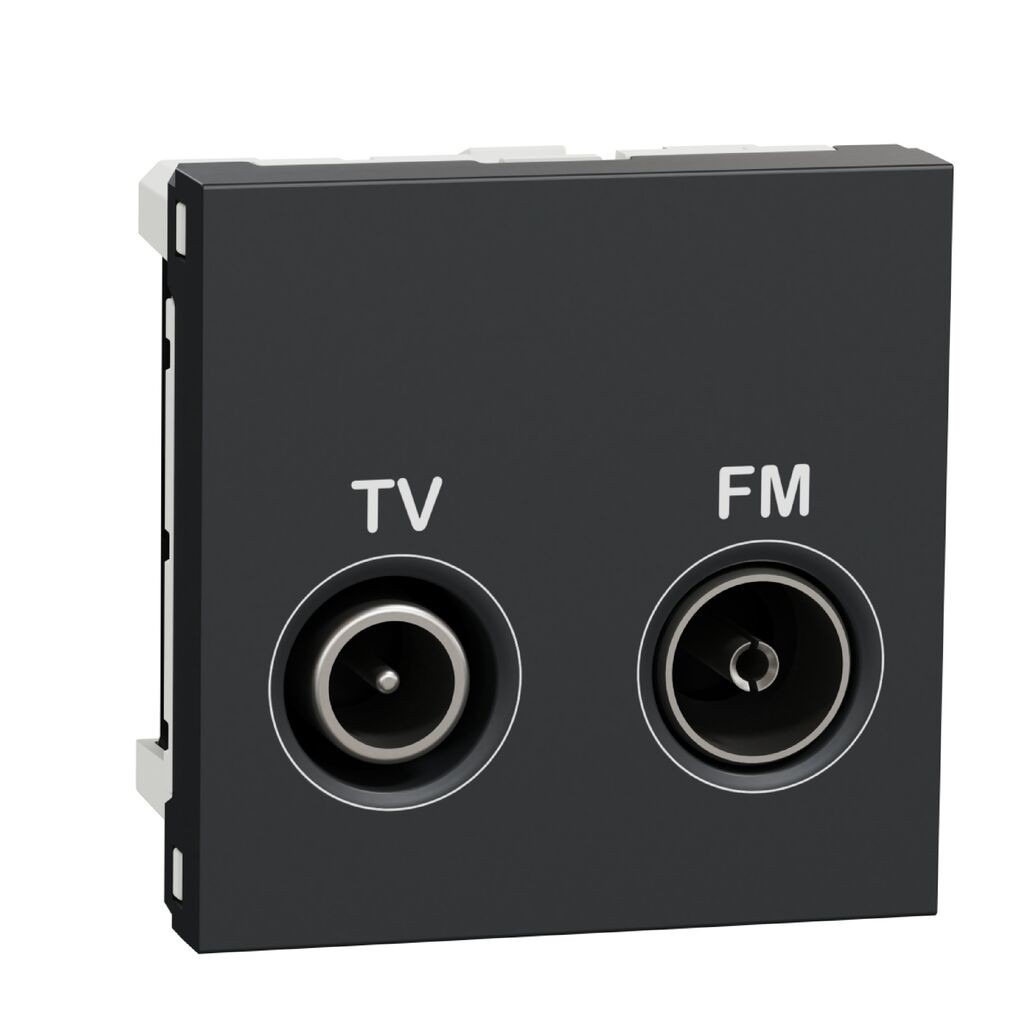 Schneider Electric Utičnica Antenska NU345154, TV/FM Individualna 2M, Crna