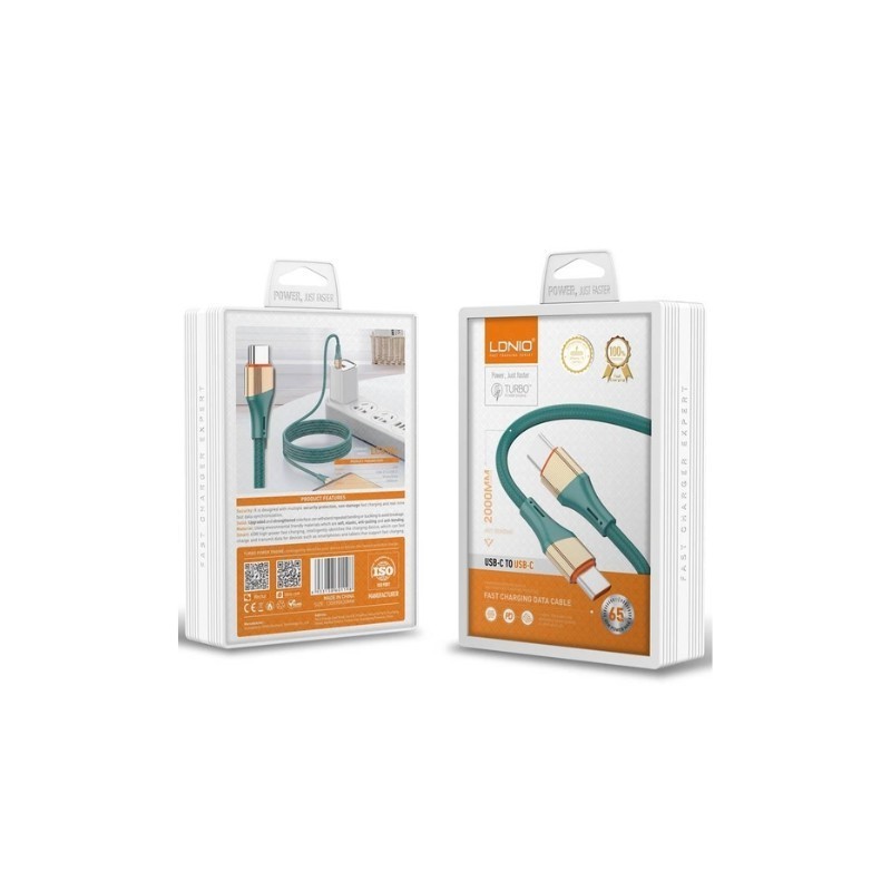 LDNIO USB kabl LC632C, Type C-C, Pleteni, 2m