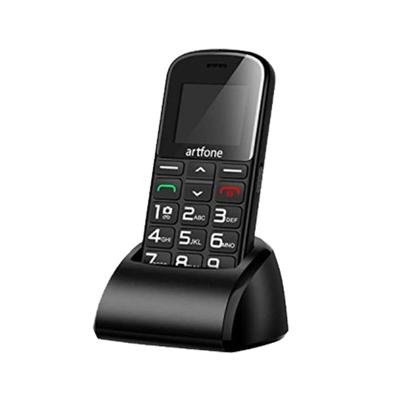 ARTFONE Telefon na tipke CS182, Sa charging dock-om, Crni