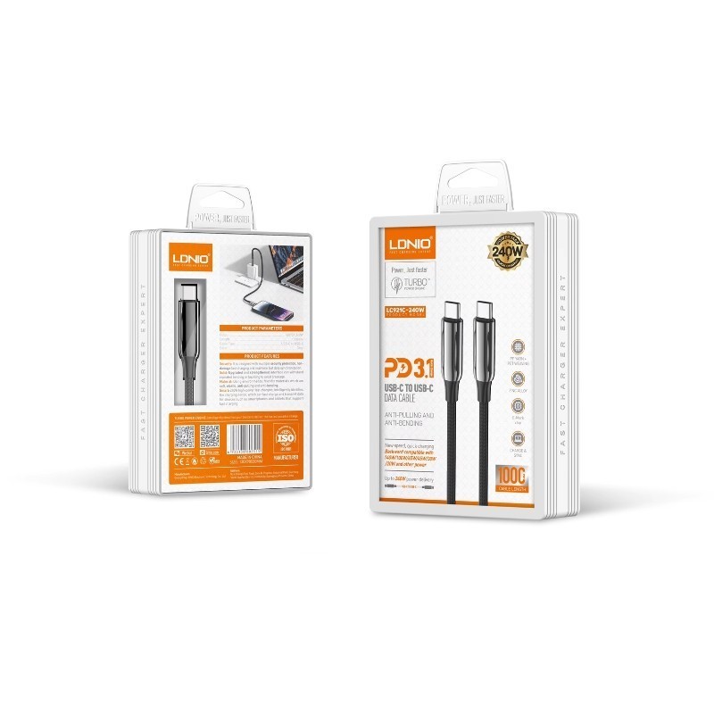 LDNIO USB kabl LC921 240W PD3.1, 1m